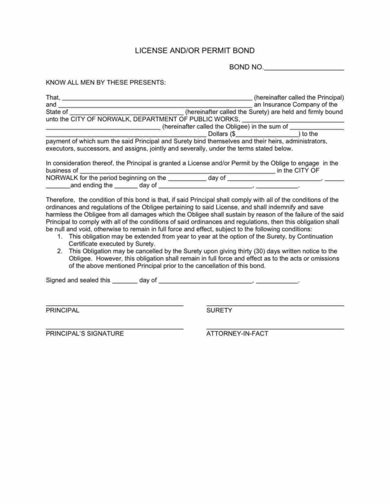 Connecticut Solid Waste Hauler Bond Form