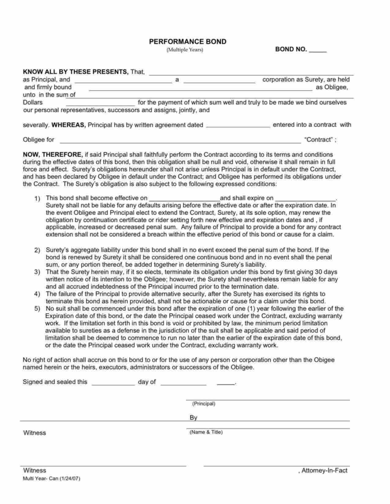 Michigan Cremation Performance Bond Form